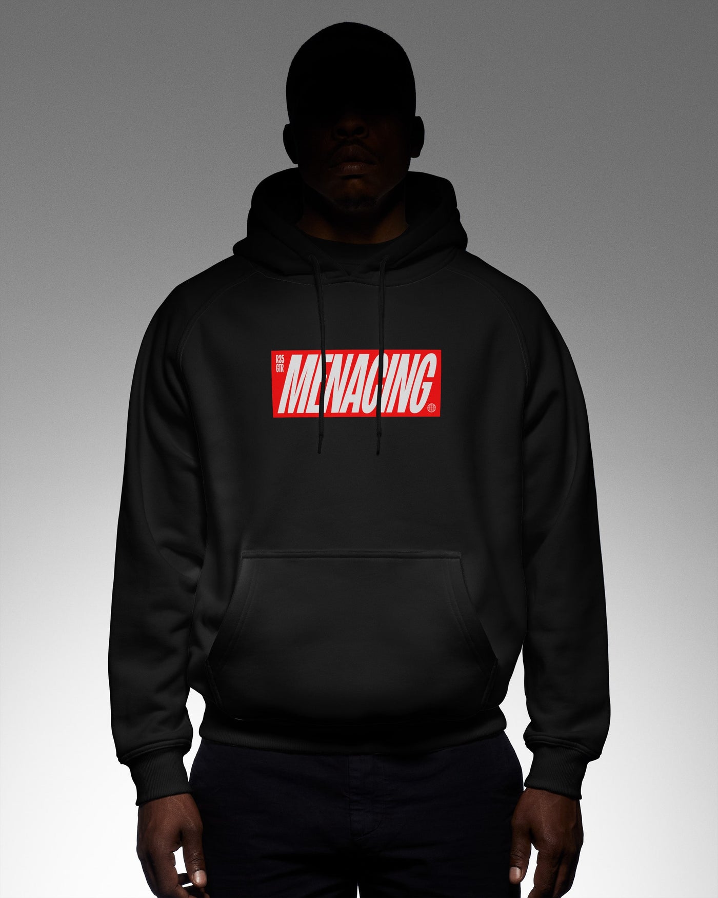 Menacing Italics Hoodie (Red)