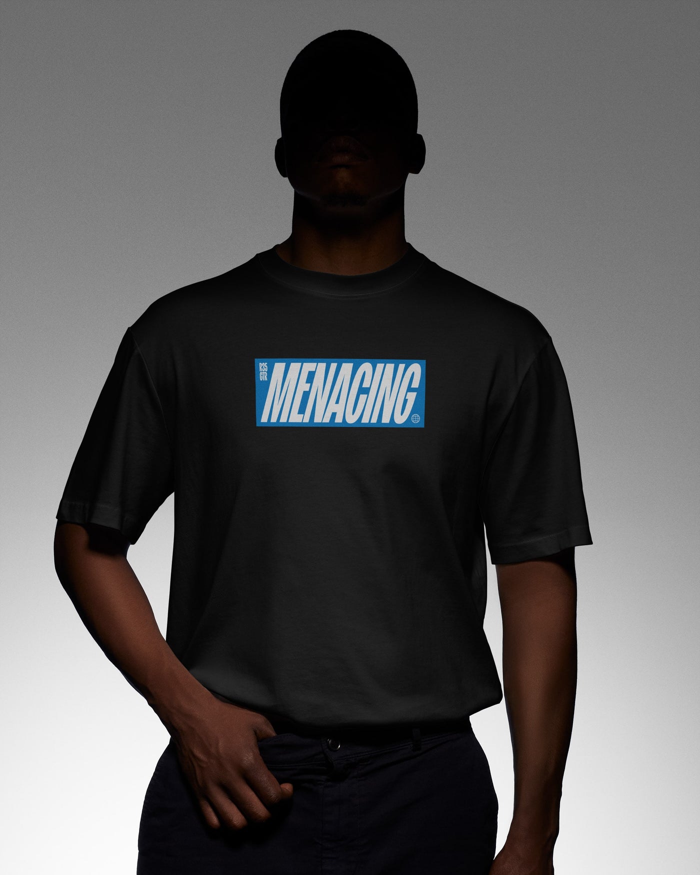 Menacing Italics Tee (Blue)