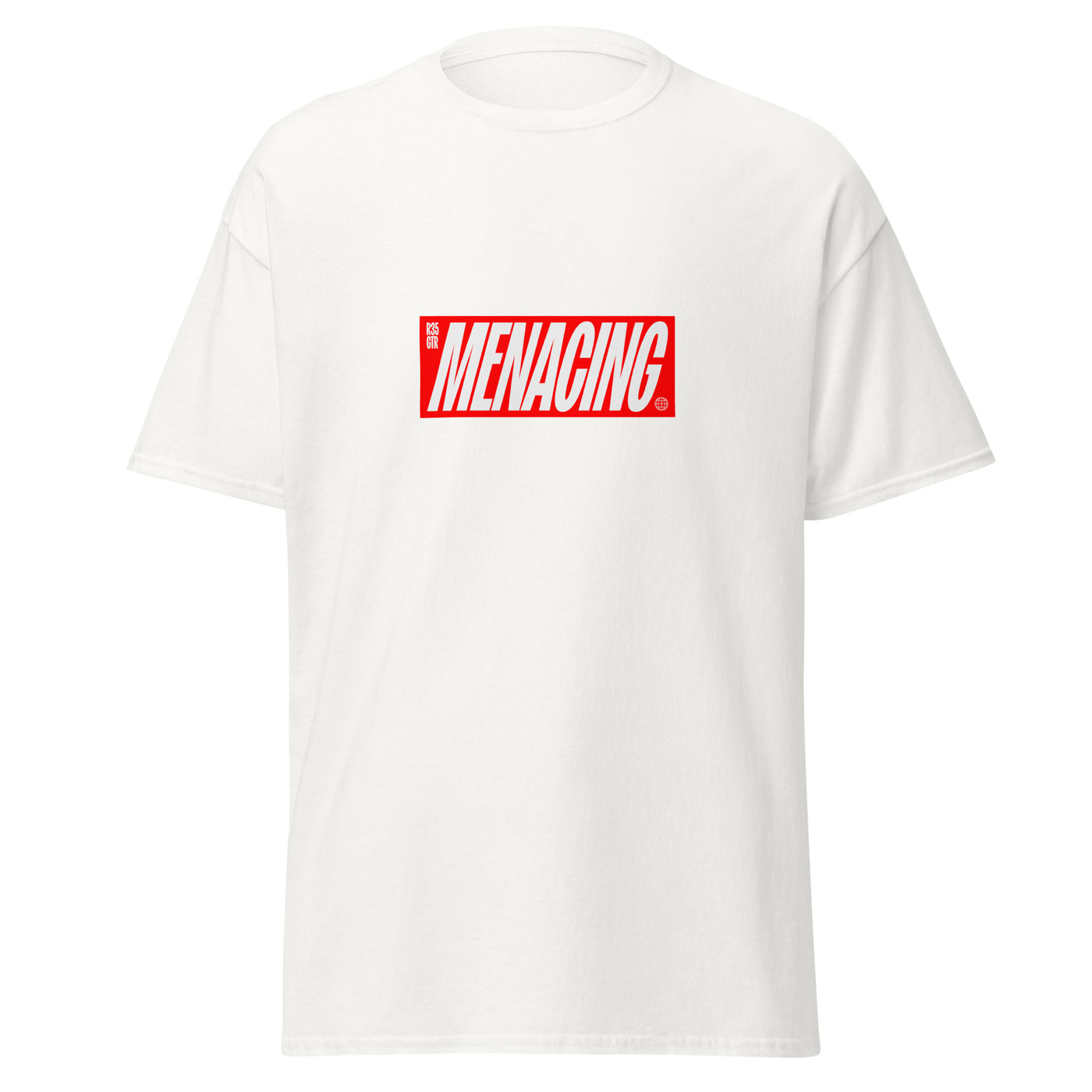 Menacing Italics Tee - White (Red)