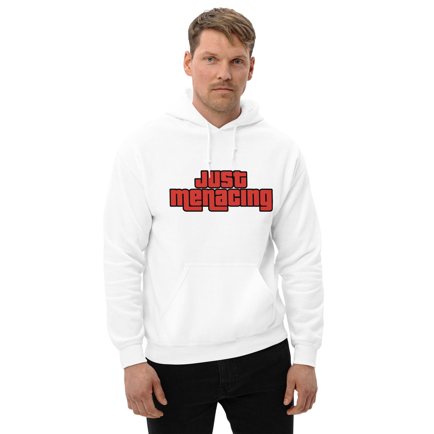 JustMenacing GTA Hoodie (White) - Red